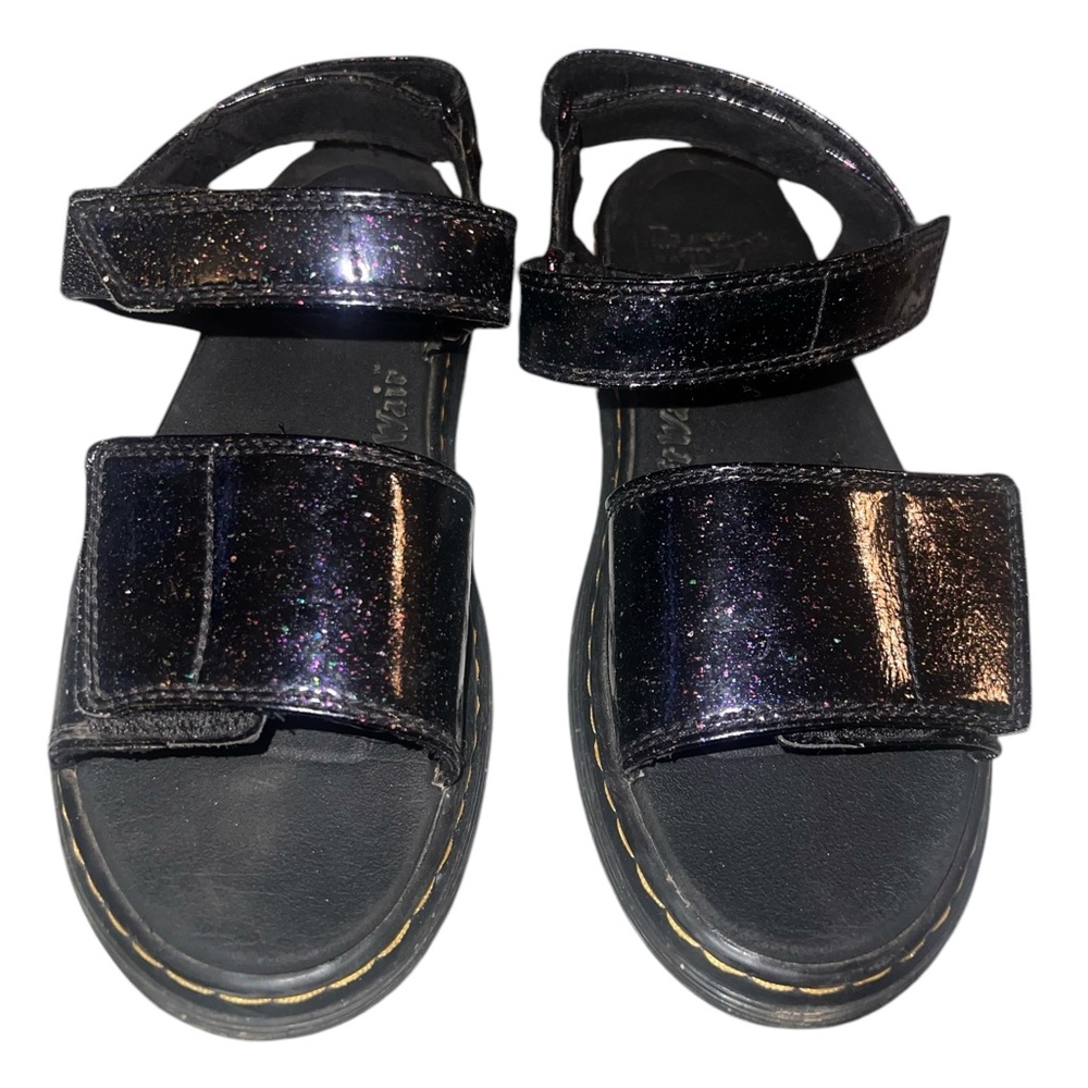 Dr. Martens Black Iridescent Glitter Strap Sandals